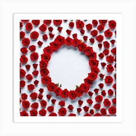 Red Roses In A Circle 2 Art Print