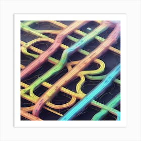 Network Of Colorful Lines Art Print