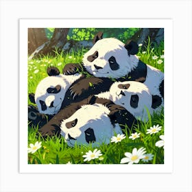 Panda Bears 3 Art Print