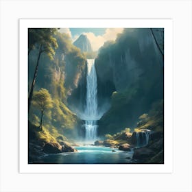 Mountain Waterfalls Art Print