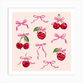 Cherry Coquette Pattern Art Print