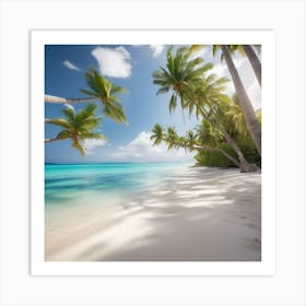 Palm Trees On The Beach Art Print