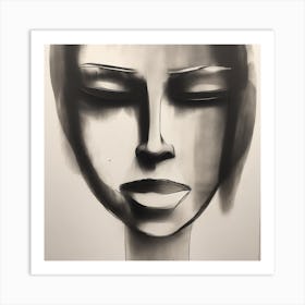 Minimalist Abstract Face Art Print (1) Art Print