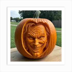 Joker Pumpkin Carving 1 Art Print