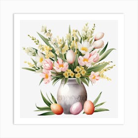 Easter Flowers In A Vase 6 Art Print