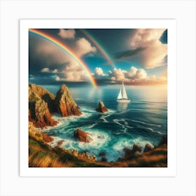 Rainbow Over The Ocean Art Print