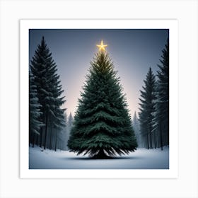 Christmas Tree In The Forest 67 Art Print