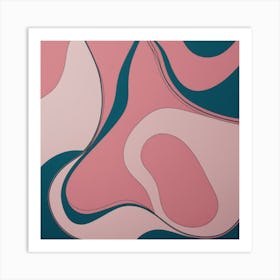Abstract Pink And Blue Painting Art Print