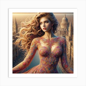 Girl In A Dress 6 Art Print