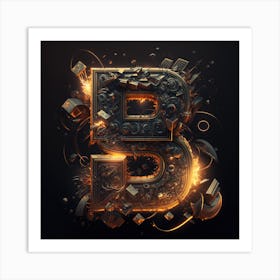 3d Letter B Art Print