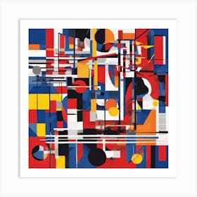 A Bauhausinspired Abstract Composition Featuring 3 Art Print