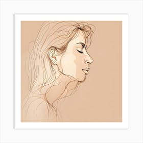 Woman on wall Art Print