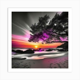 Sunset On The Beach 34 Art Print