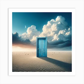 Blue Door In The Desert Art Print