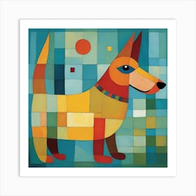 Dog With Squares Art Print