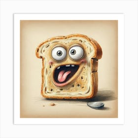 Cartoon Bread 2 Art Print