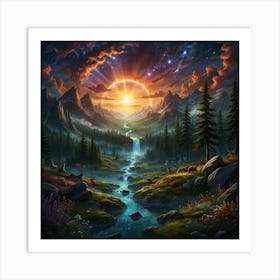 Sunset In The Mountains 38 Art Print