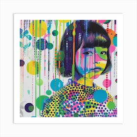 Girl With Dots Art Print