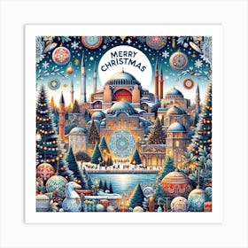 Merry Christmas In Istanbul Art Print