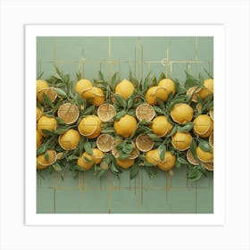 Abstract Pattern Of Lemons Art Print