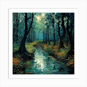 Stream In The Woods Art Print