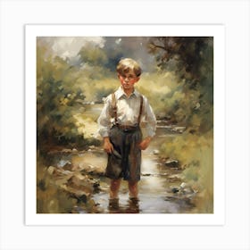 Graham In The Stream Art Print