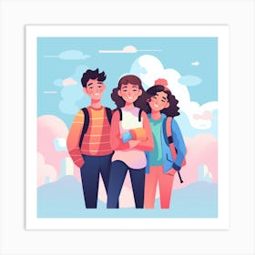 Happy Young Couple Art Print