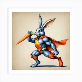 Bunny Superhero 3 Art Print