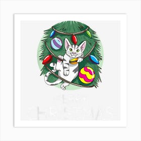 Merry Christmas Cat Shirt For Cat Lover Christmas Tree Cat 1 Art Print