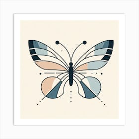 Boho Minimalist Butterfly II Art Print