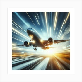 Airplane In Flight Art Print