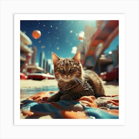 Cat In The City Art Print