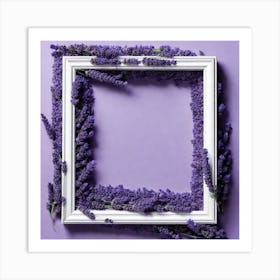 Frame Created From Lavender On Edges And Nothing In Middle Art Print