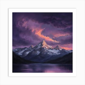 Sunset In The Mountains Art Print