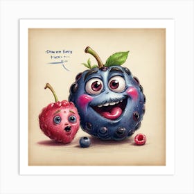 Cartoon Berries Art Print