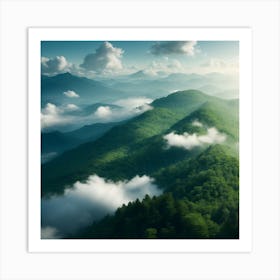 Aerial View Of The Smoky Mountains Art Print