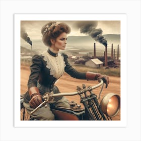 Victorian Biker Chick 3/4 Art Print