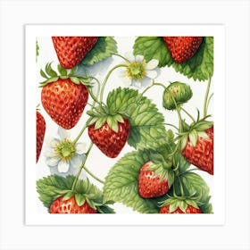 Strawberry Blossoms Art Print