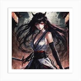 Samurai Girl 5 Art Print