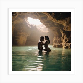 Couple In The Cave Art Print