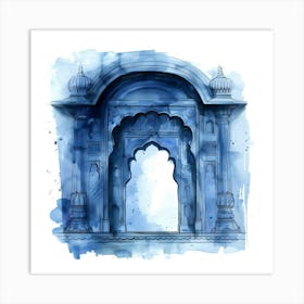 Watercolor Of An Indian Door Art Print