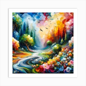 Colorful Landscape Painting 3 Art Print