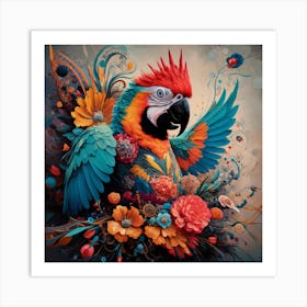 A Captivating And Vivid Painting Of A Majestic Parrot 2 Art Print