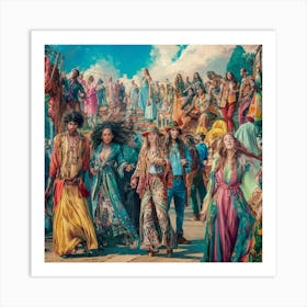 Group Of People In Costumes Art Print