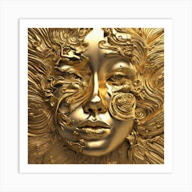 Gold Face Art Print