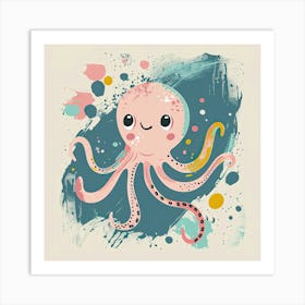 Charming Illustration Octopus 4 Art Print