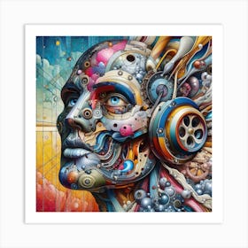 Cyborg Head Art Print