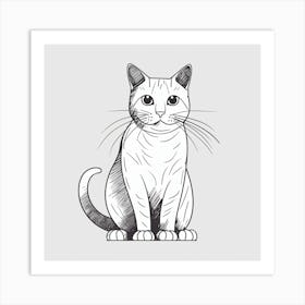 Drawing Of A Cat Art Print