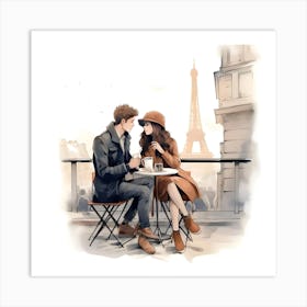 Paris Couple Art Print
