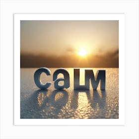 Calm  written in front of sun  Art Print